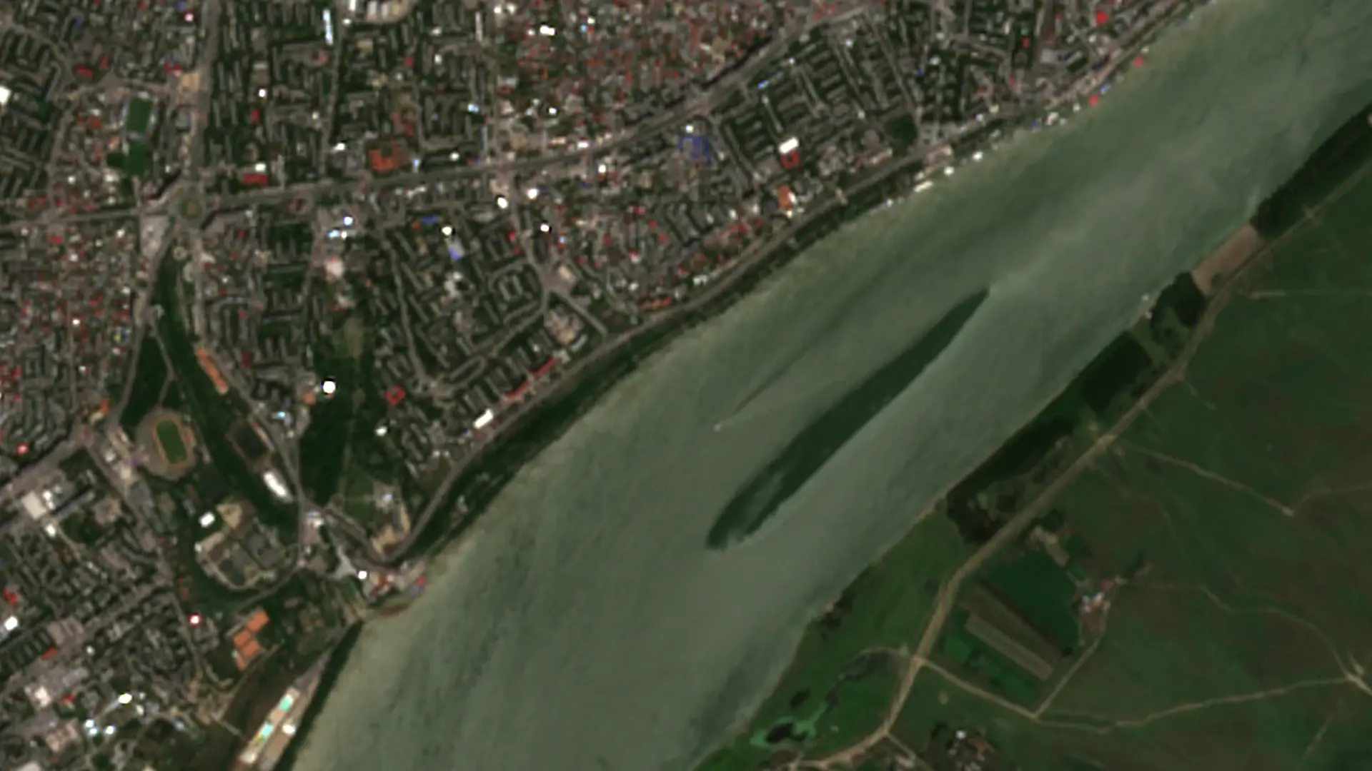 Faleza Dunării, Galați – imagine Sentinel-2 din 5 iunie 2025