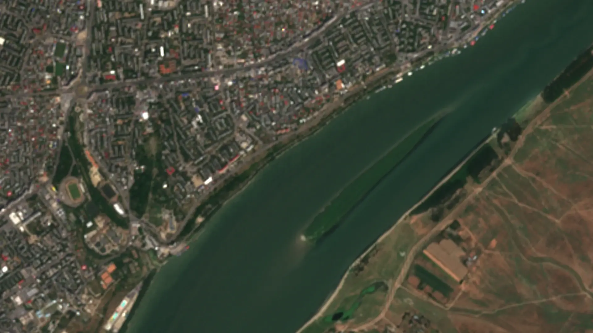 Faleza Dunării, Galați – imagine Sentinel-2 din 30 iunie 2026